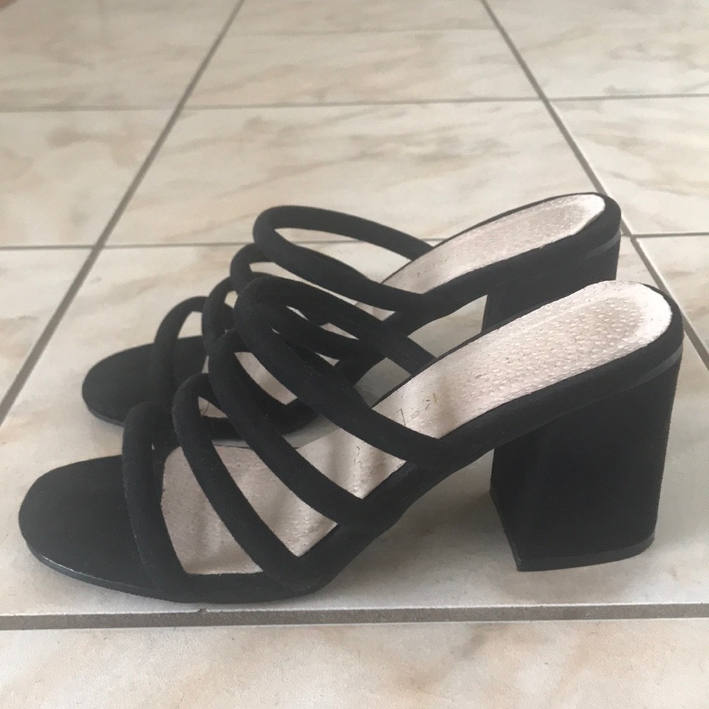 Black suede heels